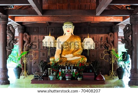 White jade Buddha of Myanmar style in the church