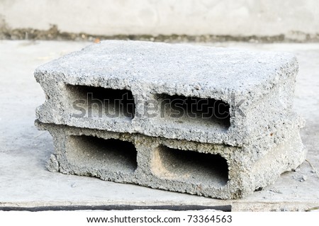 White bricks for building construction in front of the way