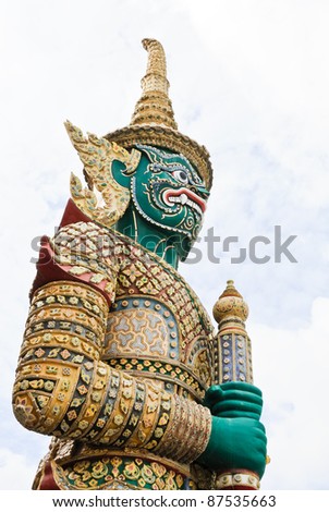 Giant monster statue in royal palace,Bangkok Thailand