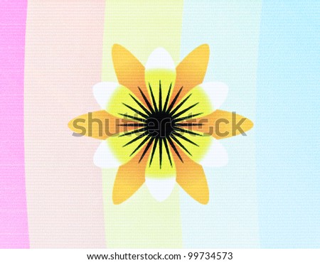 Colorful flower is printing on the canvas wall.