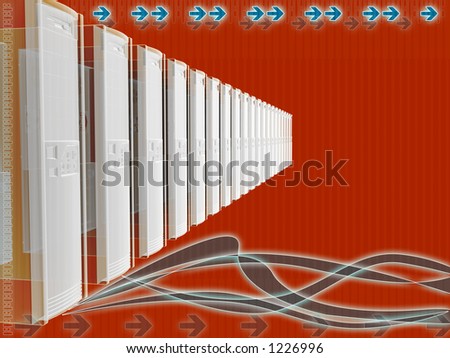 Business server connection flexible layout with orange color scheme