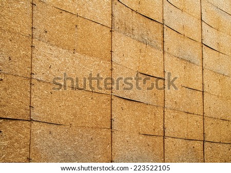 A Construction Site Closed With Oriented Strand Boards as Background Texture