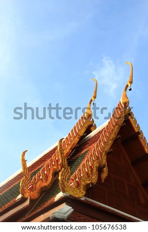 Gable apex on Thai temple roof