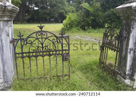 Old fence of abandoned house