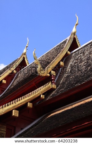 Gable apex in temple roof , Thailand