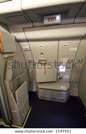 airplane emergency exit door from inside