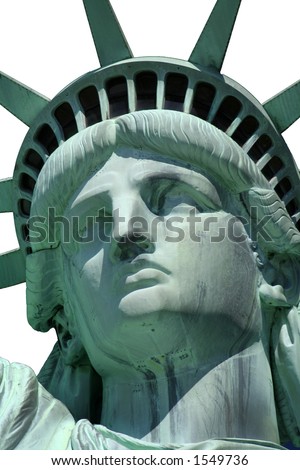 statue of liberty face close up. statue of liberty face