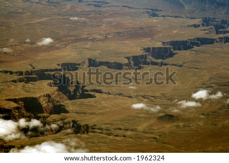 deep canyon on a flat mountain