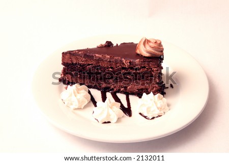 chocolate mousse cake with cream