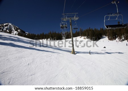 up on a ski lift