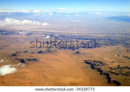clouds over monument valley in america