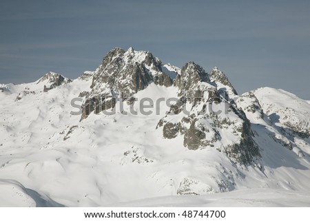 mountain summit with snow in french alps