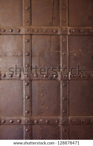 Structure of old metal with rivets
