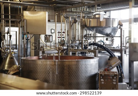 cheese making machine in modern dairy manufactory