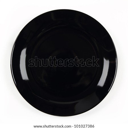 Empty Black plate on white background