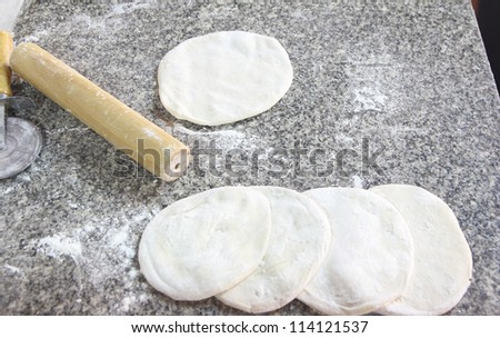 Dough for pizza with pizza bread