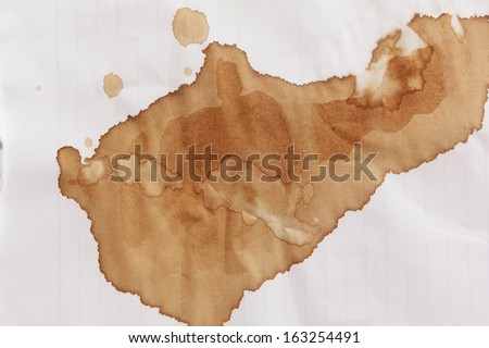 Coffee stain on paper texture for background