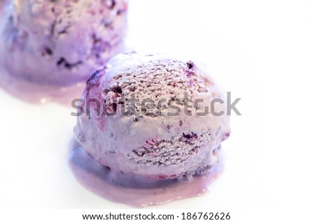 Home made Blue berry ice-cream, close up