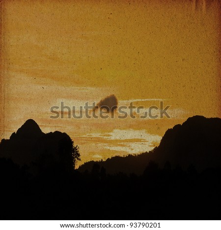 Retro sunset sky for background