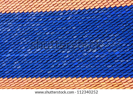Pattern colorful of temple tile roof in thailand