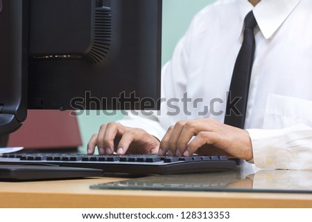 Businessman using computer for working