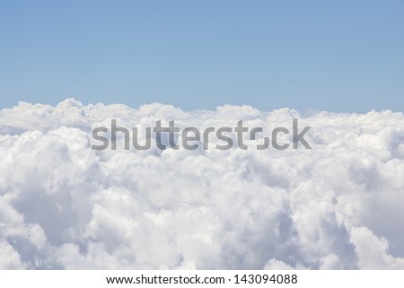 density group of cloud under blue sky only