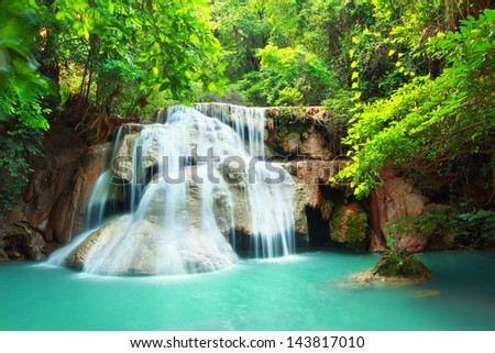 Huay mae kamin waterfall in Kanchanaburi, Thailand