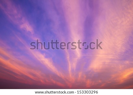 Beautiful sky and cloud at twilight time