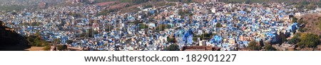Top view panorama of Jodhpur City or the blue city, Rajasthan, India