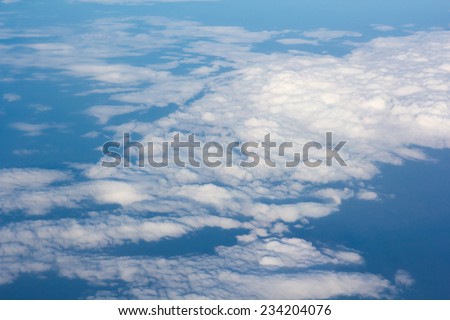 blue sky over cloud air view background only