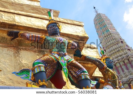 Wat Phra Kaeo temple, one of the major tourism attraction in Bangkok, Thailand