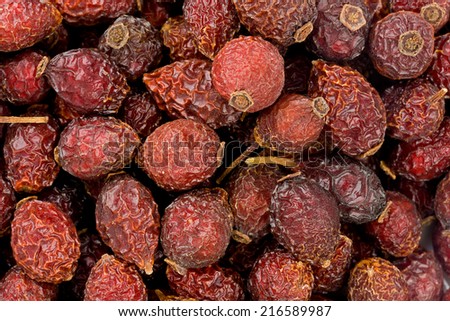 Background texture of dried rose hip, or rose haw.