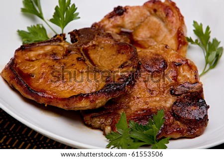 Caramelized pork chops