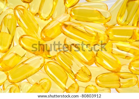 Background texture of several gold soft gels.