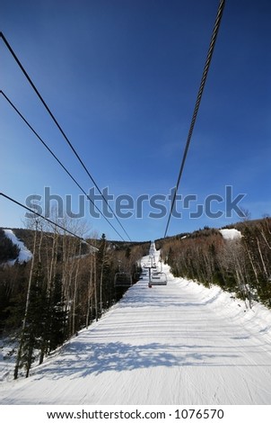 Chair lift at ski hill