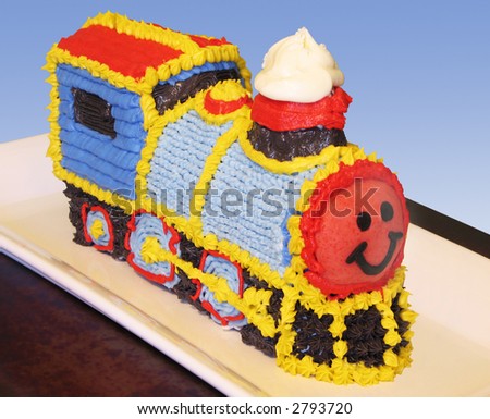 Train Birthday Cakes on Train Birthday Cake With Clipping Path Stock Photo 2793720