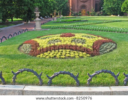 Formal geometric garden near National Mall in Washington, DC