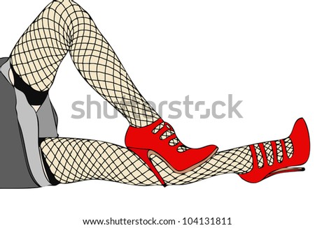 Download Fishnet Stockings, Legs And Red Shoes - The Seductive Legs ...