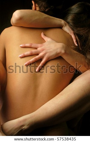 stock photo Man and woman in an embrace of desire