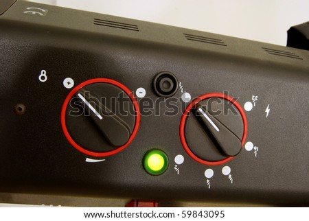 Control panel of a flash lamp of a photo studio