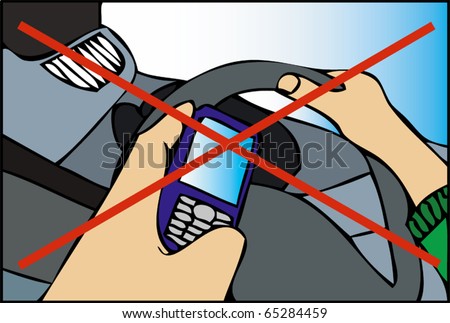 Do Not Use Your Phone While Driving Stock Vector 65284459 ...