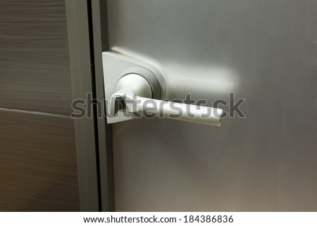 Door knob on glass door