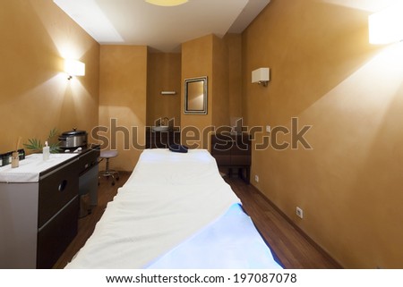 Interior of a room for stone massage