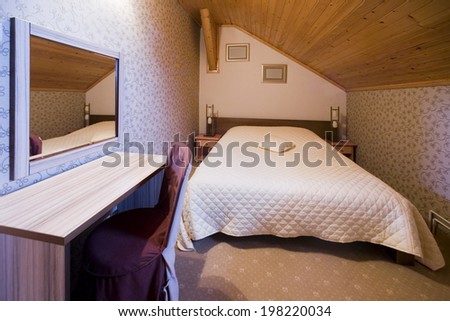 Bedroom interior in mountain house