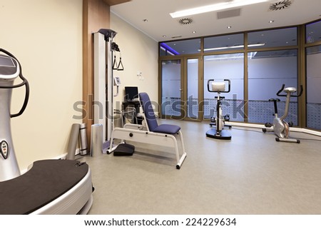 Modern gym interior with equipment