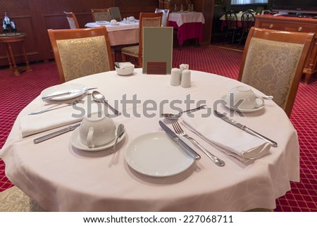 Table set for fine dining