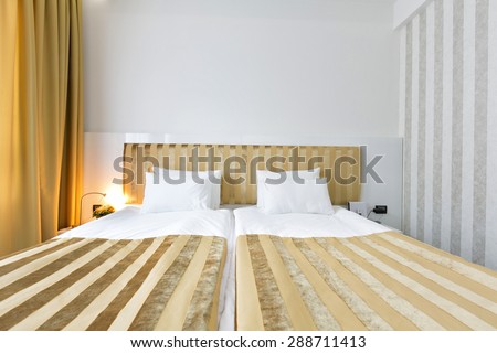 Double bed hotel bedroom