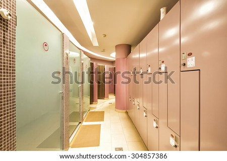 Interior of a locker, shower, changing room