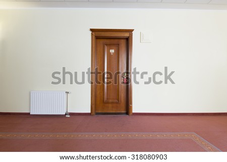 Wooden hotel door