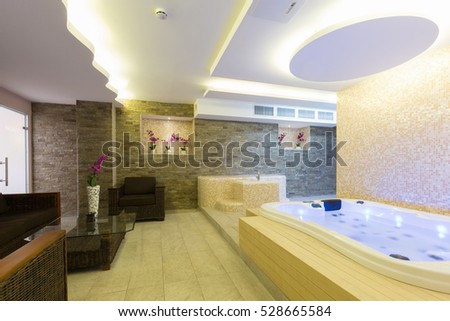 Jacuzzi bath in hotel spa center